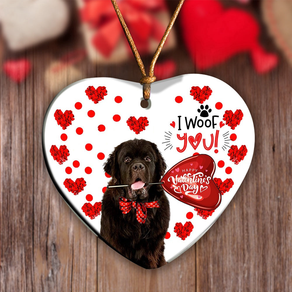 Dog Christmas Ornament, Newfoundland Happy Valentine'S Day Ornament, Pet Christmas Ornaments
