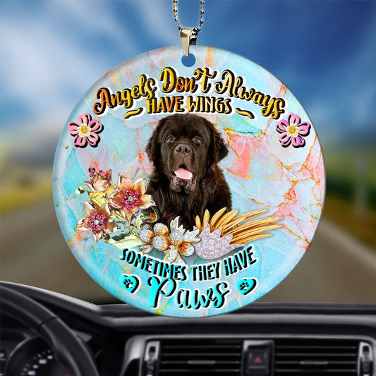 Dog Christmas Ornament, Newfoundland Sometimes They Have Paws Ornament, Pet Christmas Ornaments