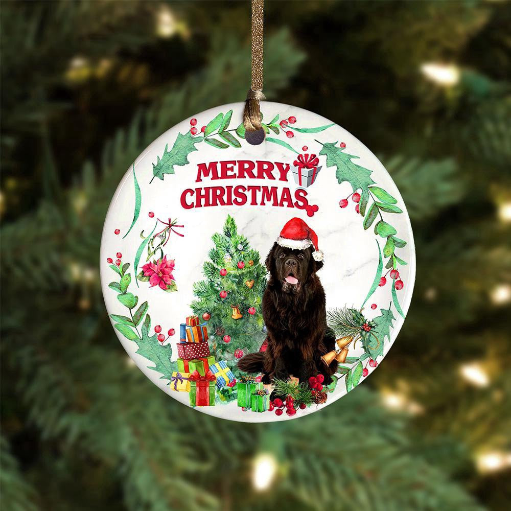 Dog Christmas Ornament, Newfoundland Tree Merry Christmas Ornament, Pet Christmas Ornaments