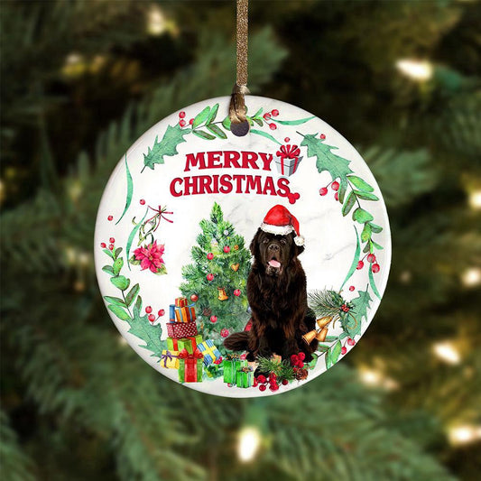 Dog Christmas Ornament, Newfoundland Tree Merry Christmas Ornament, Pet Christmas Ornaments