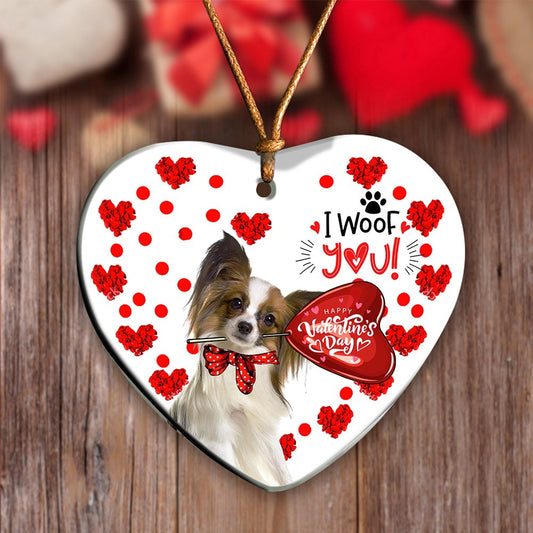 Dog Christmas Ornament, Papillon Happy Valentine'S Day Ornament, Pet Christmas Ornaments