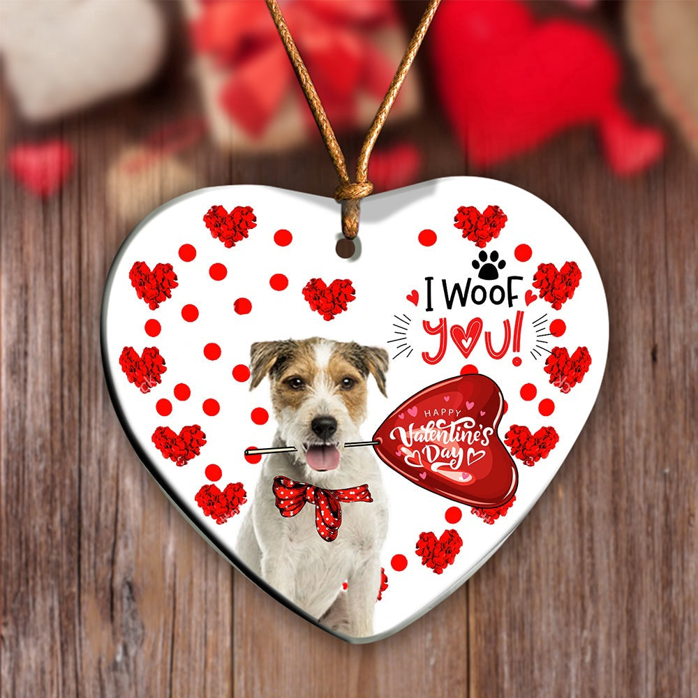 Dog Christmas Ornament, Parson Russell Terrier Happy Valentine'S Day Ornament, Pet Christmas Ornaments