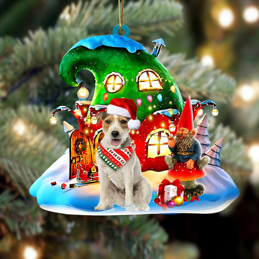 Dog Christmas Ornament, Parson Russell Terrier With Rudolph'S House Christmas Ornament, Pet Christmas Ornaments