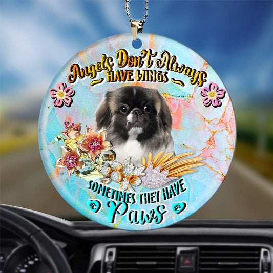 Dog Christmas Ornament, Pekingese Sometimes They Have Paws Ornament, Pet Christmas Ornaments