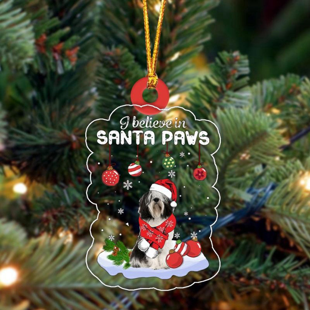 Dog Christmas Ornament, Polish Lowland Sheepdog Christmas Ornament, Pet Christmas Ornaments
