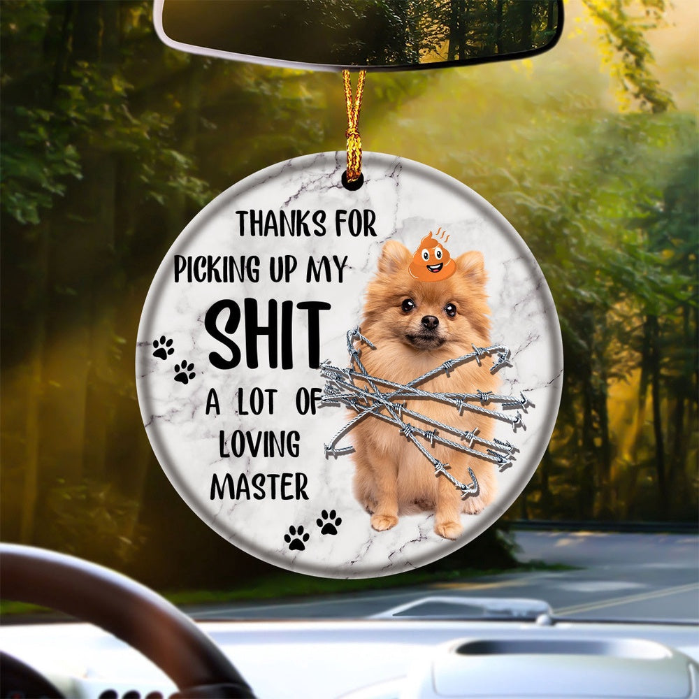 Dog Christmas Ornament, Pomeranian A Lot Of Loving Master Ornament, Pet Christmas Ornaments