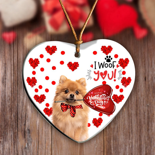 Dog Christmas Ornament, Pomeranian Happy Valentine'S Day Ornament, Pet Christmas Ornaments