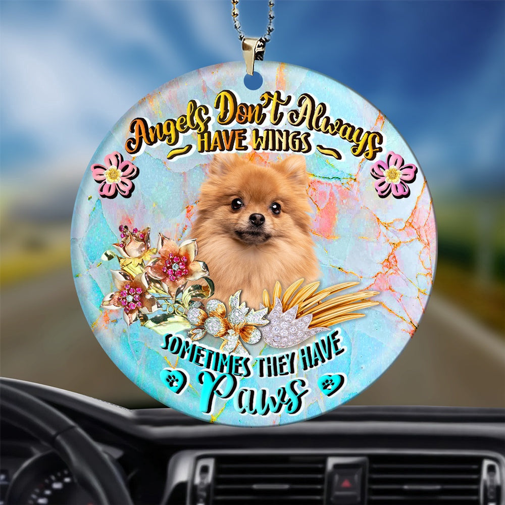 Dog Christmas Ornament, Pomeranian Sometimes They Have Paws Ornament, Pet Christmas Ornaments
