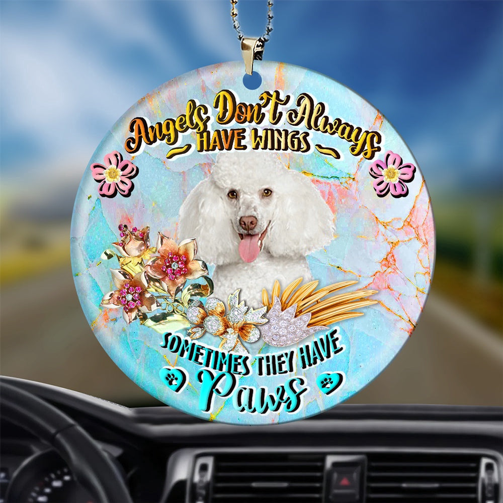 Dog Christmas Ornament, Poodle Sometimes They Have Paws Ornament, Pet Christmas Ornaments
