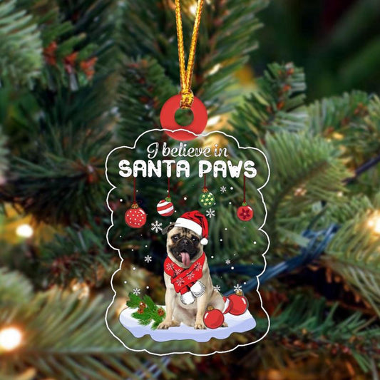 Dog Christmas Ornament, Pug 1 Christmas Ornament, Pet Christmas Ornaments