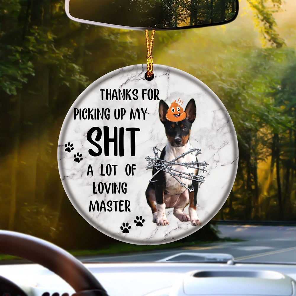 Dog Christmas Ornament, Rat Terrier A Lot Of Loving Master Ornament, Pet Christmas Ornaments