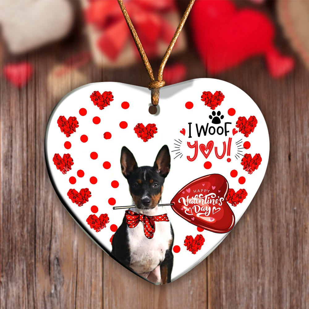 Dog Christmas Ornament, Rat Terrier Happy Valentine'S Day Ornament, Pet Christmas Ornaments