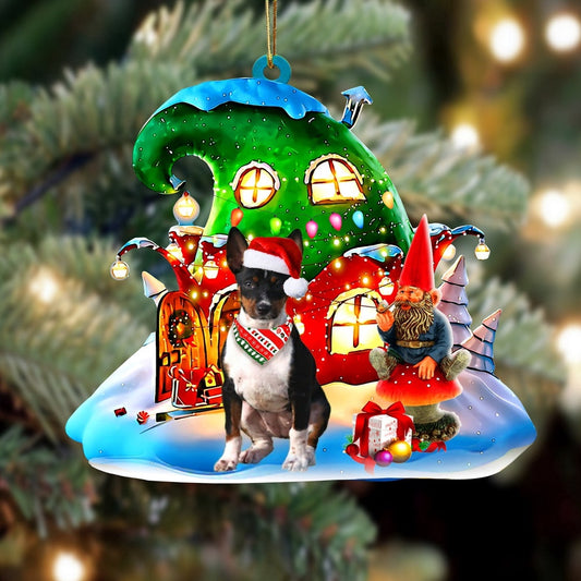 Dog Christmas Ornament, Rat Terrier With Rudolph'S House Christmas Ornament, Pet Christmas Ornaments