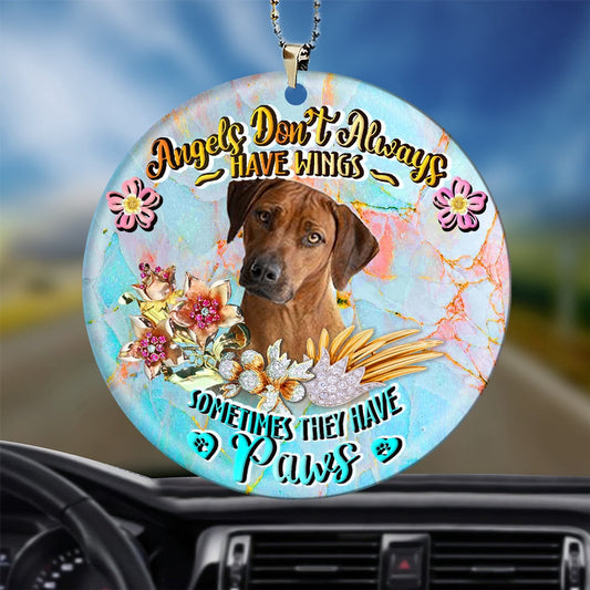 Dog Christmas Ornament, Rhodesian Ridgeback Sometimes They Have Paws Ornament, Pet Christmas Ornaments
