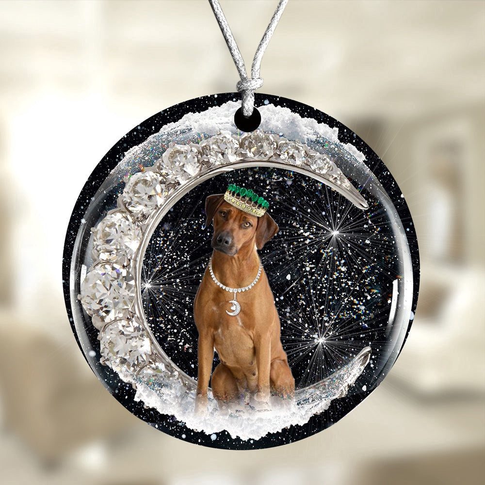 Dog Christmas Ornament, Rhodesian Ridgeback With Crown Diamond Ornament, Pet Christmas Ornaments
