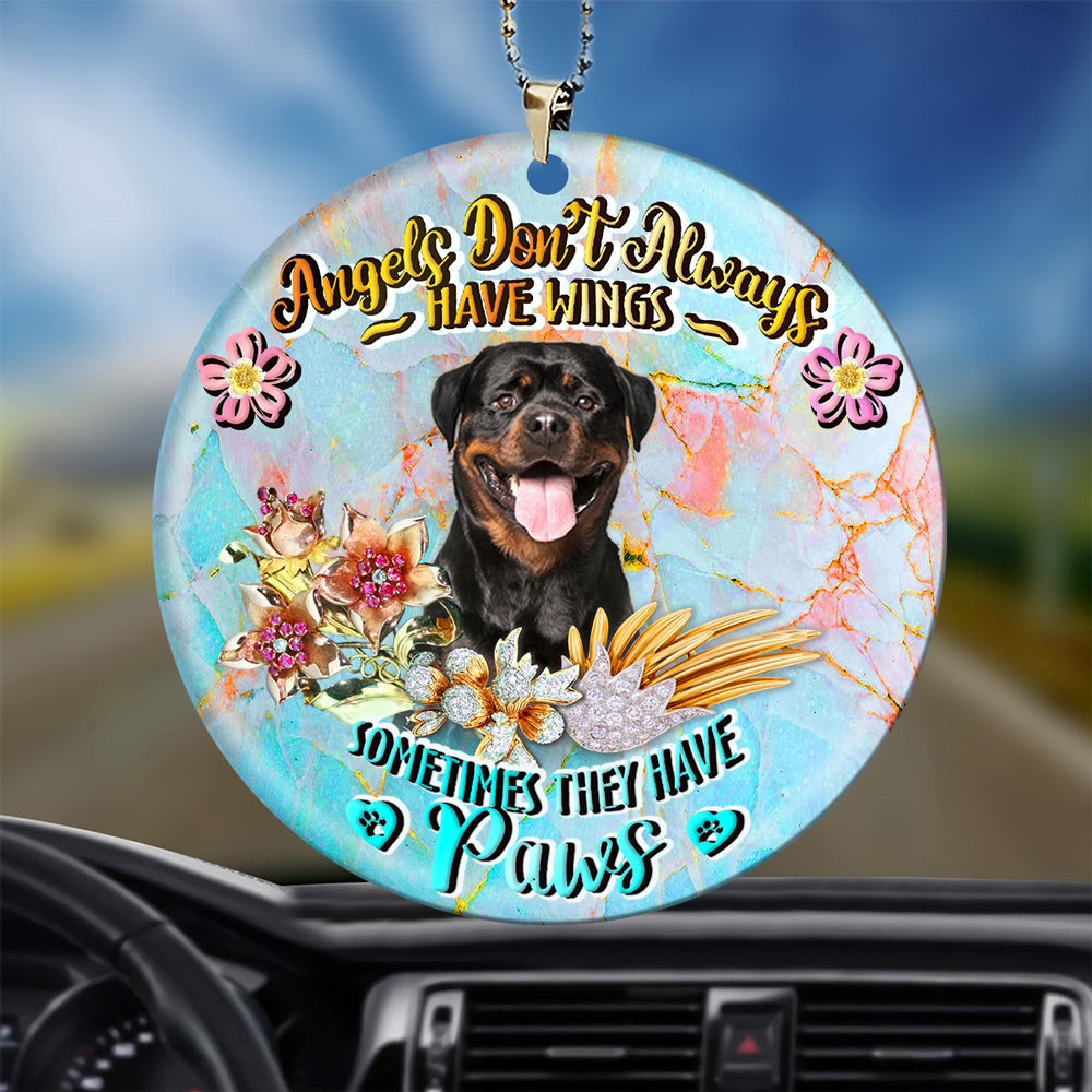 Dog Christmas Ornament, Rottweiler Sometimes They Have Paws Ornament, Pet Christmas Ornaments
