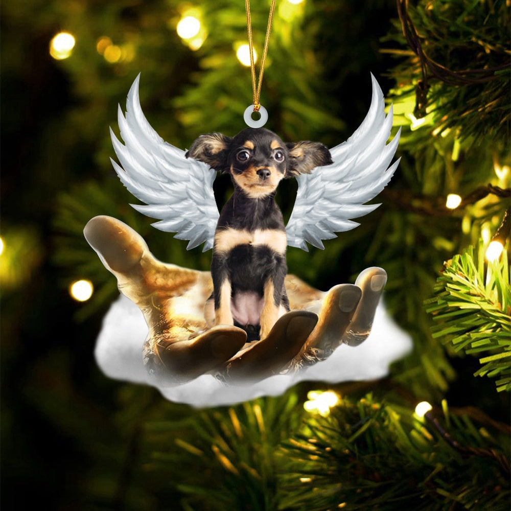 Dog Christmas Ornament, Russkiy Toy On The Hands Of Jesus Ornament, Pet Christmas Ornaments