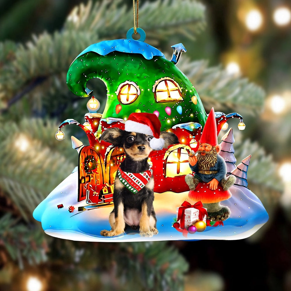 Dog Christmas Ornament, Russkiy Toy With Rudolph'S House Christmas Ornament, Pet Christmas Ornaments