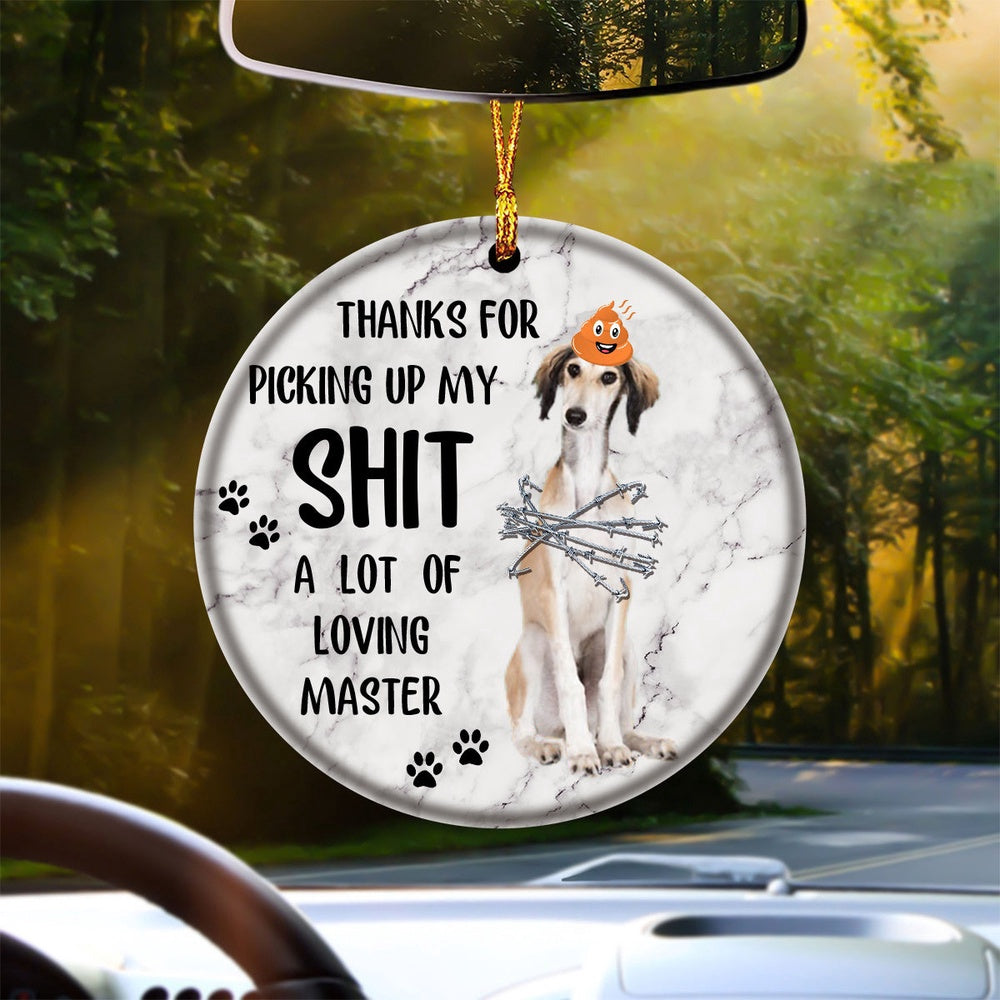 Dog Christmas Ornament, Saluki A Lot Of Loving Master Ornament, Pet Christmas Ornaments