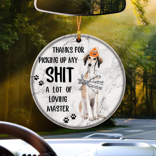 Dog Christmas Ornament, Saluki A Lot Of Loving Master Ornament, Pet Christmas Ornaments