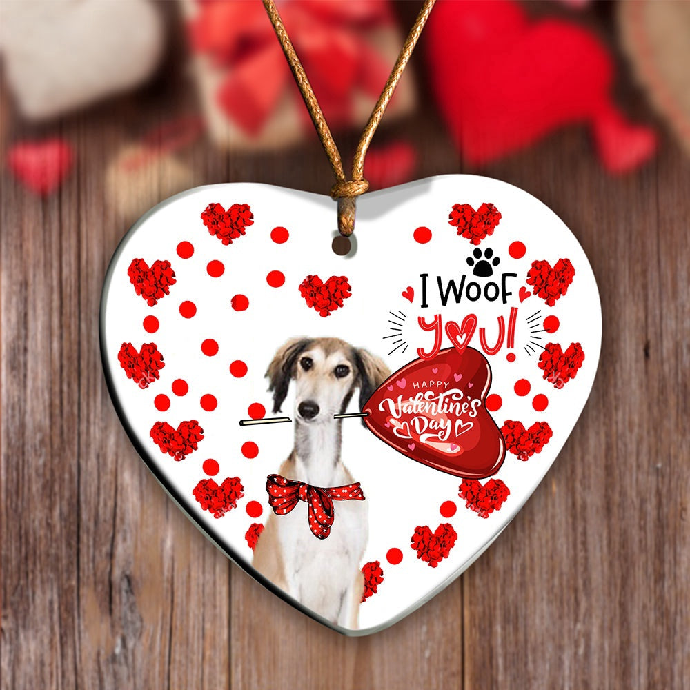 Dog Christmas Ornament, Saluki Happy Valentine'S Day Ornament, Pet Christmas Ornaments