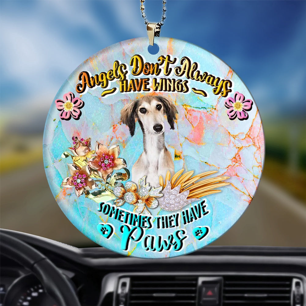 Dog Christmas Ornament, Saluki Sometimes They Have Paws Ornament, Pet Christmas Ornaments