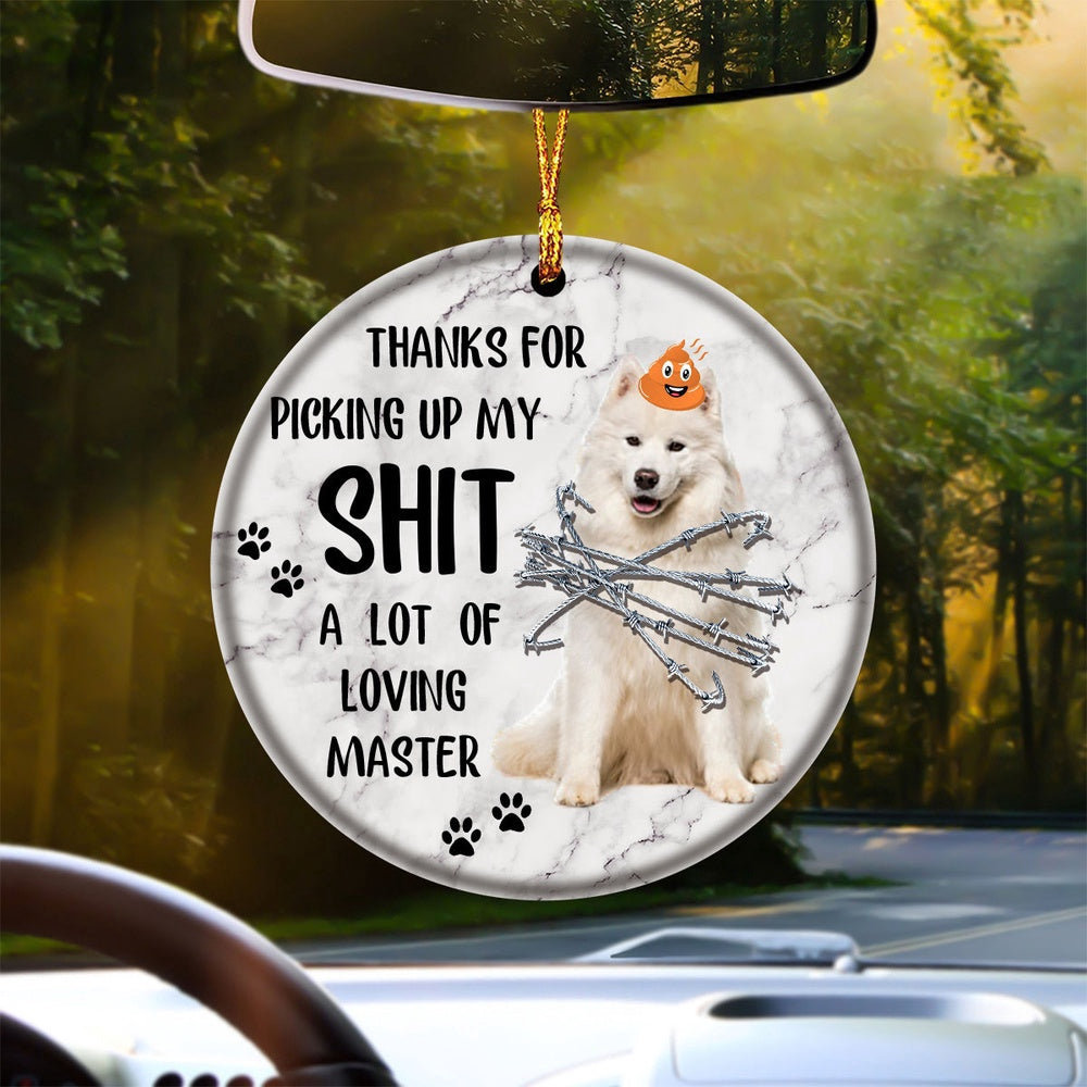 Dog Christmas Ornament, Samoyed A Lot Of Loving Master Ornament, Pet Christmas Ornaments