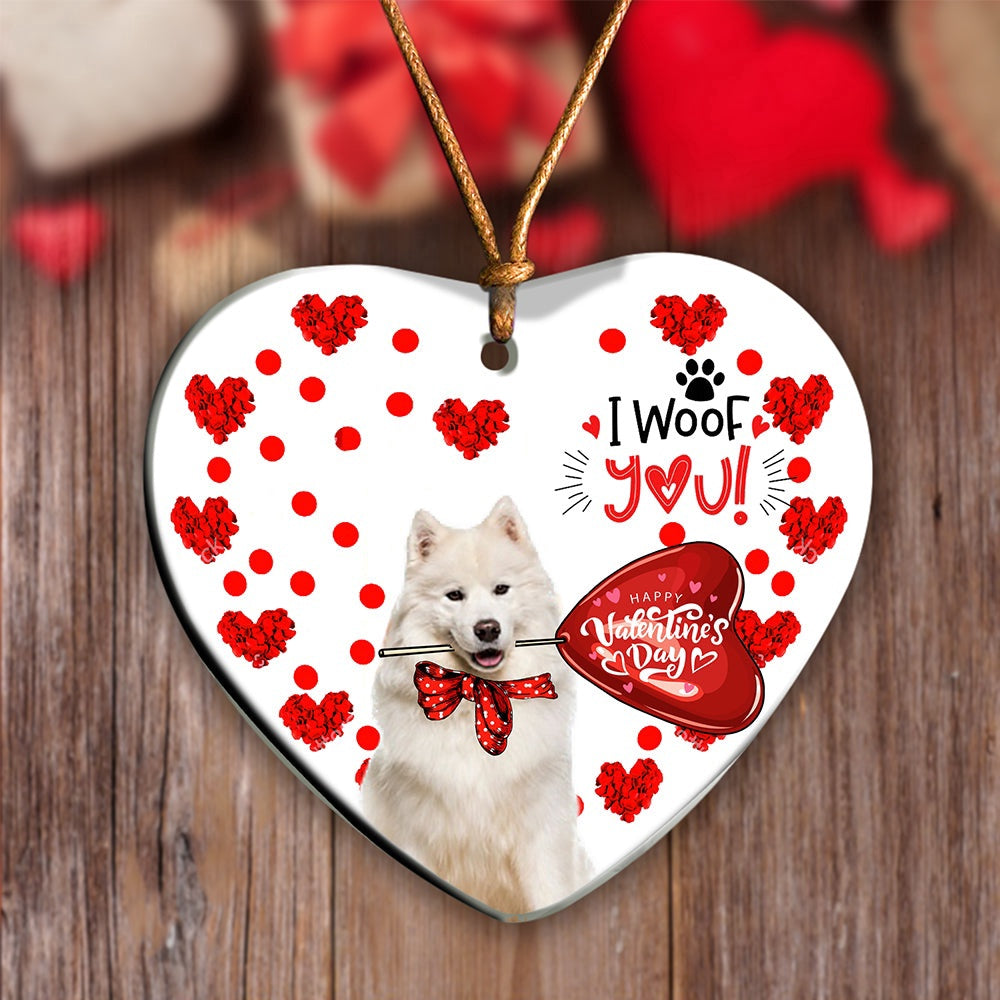 Dog Christmas Ornament, Samoyed Happy Valentine'S Day Ornament, Pet Christmas Ornaments