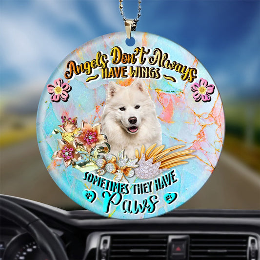 Dog Christmas Ornament, Samoyed Sometimes They Have Paws Ornament, Pet Christmas Ornaments