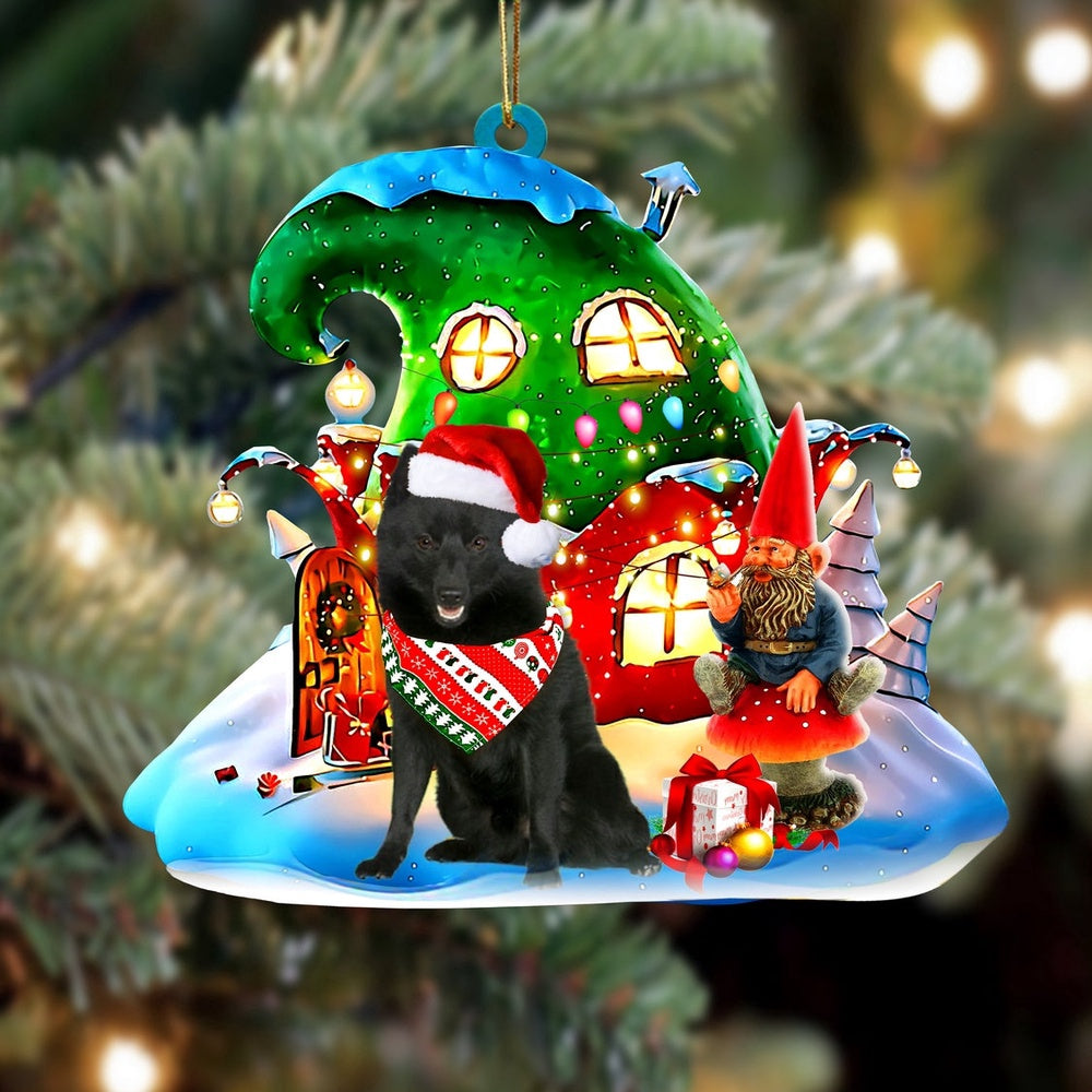 Dog Christmas Ornament, Schipperke With Rudolph'S House Christmas Ornament, Pet Christmas Ornaments