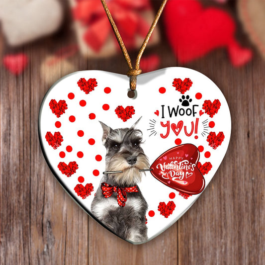 Dog Christmas Ornament, Schnauzer Happy Valentine'S Day Ornament, Pet Christmas Ornaments