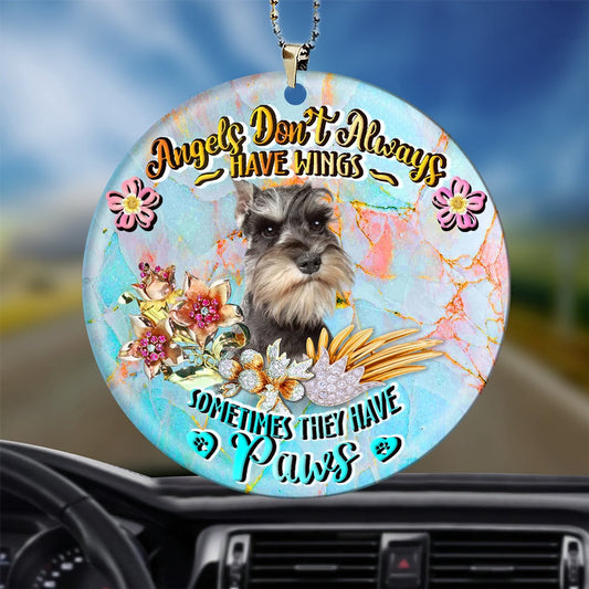 Dog Christmas Ornament, Schnauzer Sometimes They Have Paws Ornament, Pet Christmas Ornaments