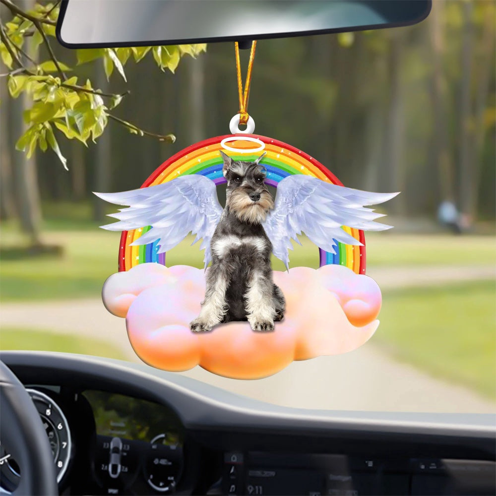 Dog Christmas Ornament, Schnauzer With Angel Wings Memorial Ornament, Pet Christmas Ornaments