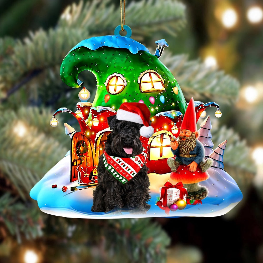 Dog Christmas Ornament, Schnauzer With Rudolph'S House Christmas Ornament, Pet Christmas Ornaments