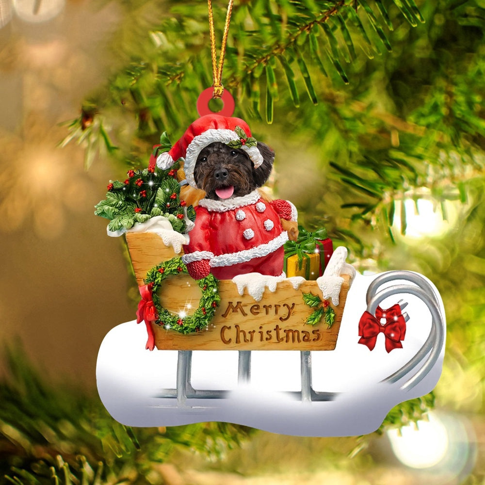 Dog Christmas Ornament, Schnoodle Merry Christmas Ornament, Pet Christmas Ornaments