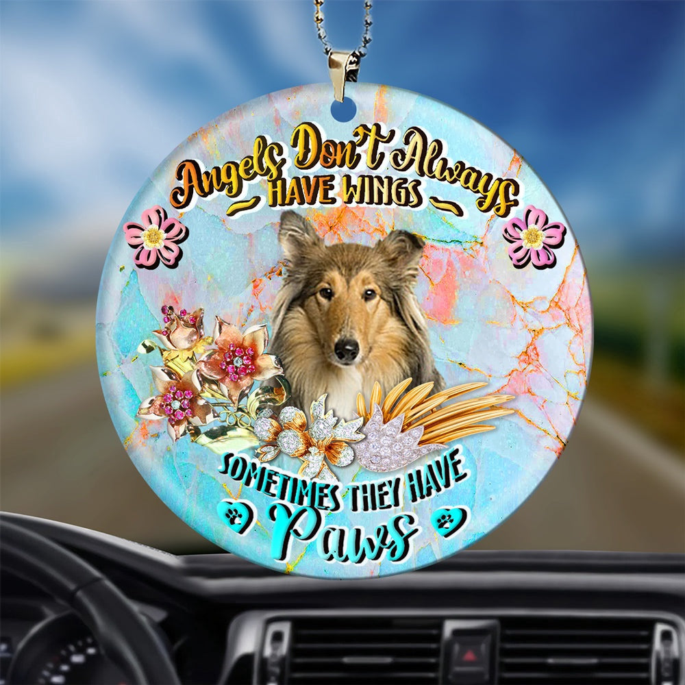 Dog Christmas Ornament, Scotch Collie Sometimes They Have Paws Ornament, Pet Christmas Ornaments