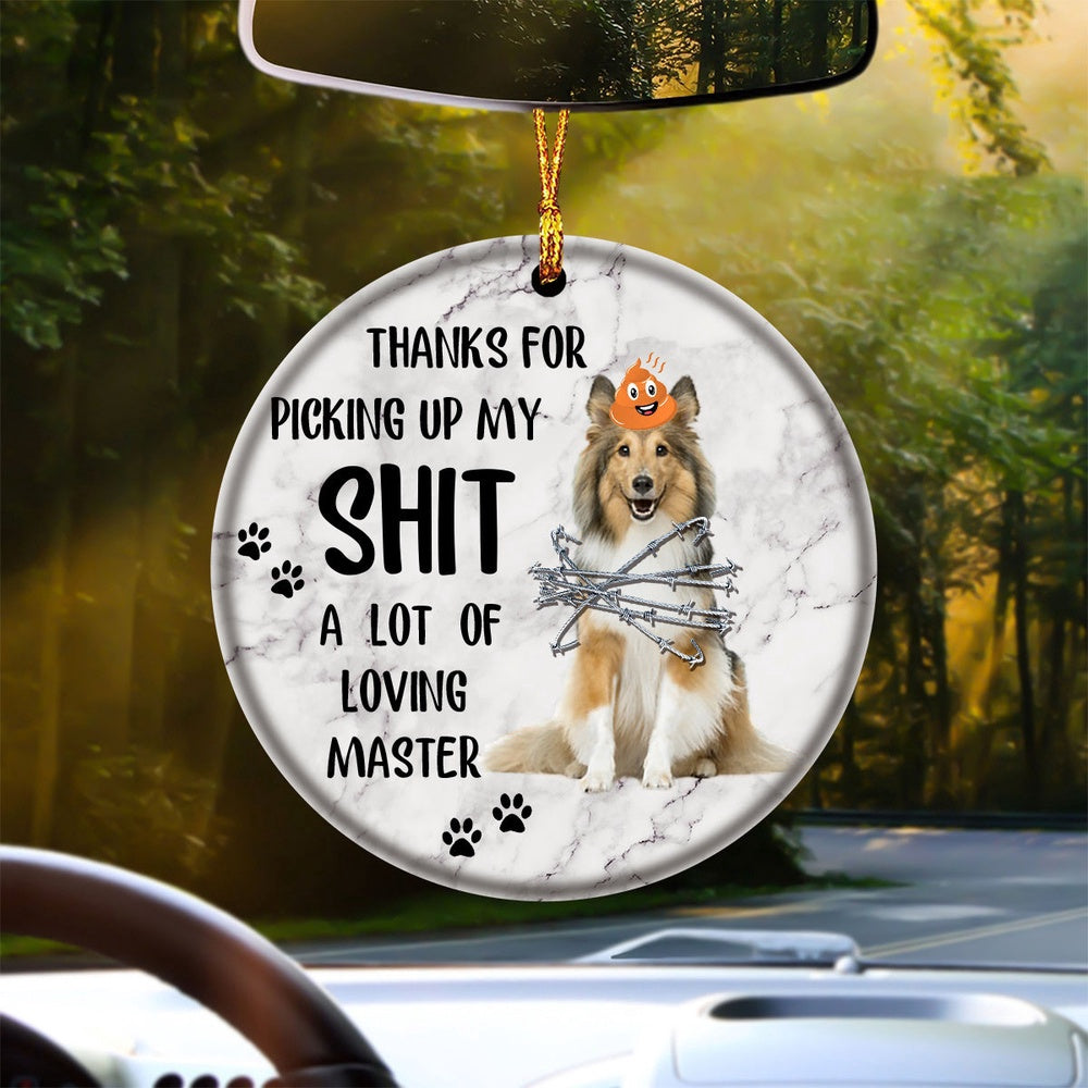 Dog Christmas Ornament, Shetland Sheepdog A Lot Of Loving Master Ornament, Pet Christmas Ornaments