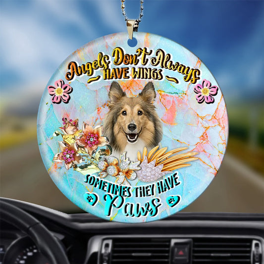 Dog Christmas Ornament, Shetland Sheepdog Sometimes They Have Paws Ornament, Pet Christmas Ornaments