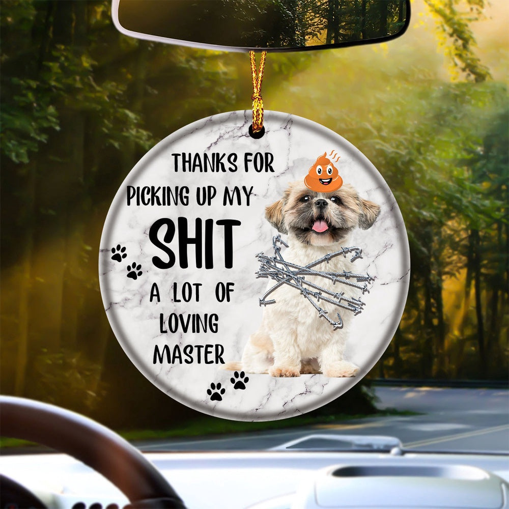 Dog Christmas Ornament, Shih Tzu A Lot Of Loving Master Ornament, Pet Christmas Ornaments