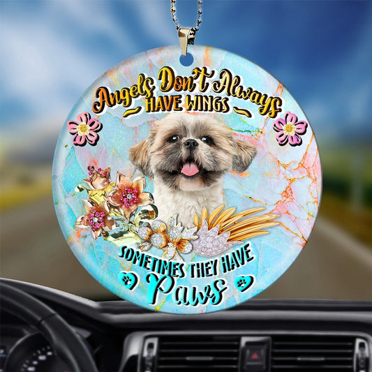 Dog Christmas Ornament, Shih Tzu Sometimes They Have Paws Ornament, Pet Christmas Ornaments