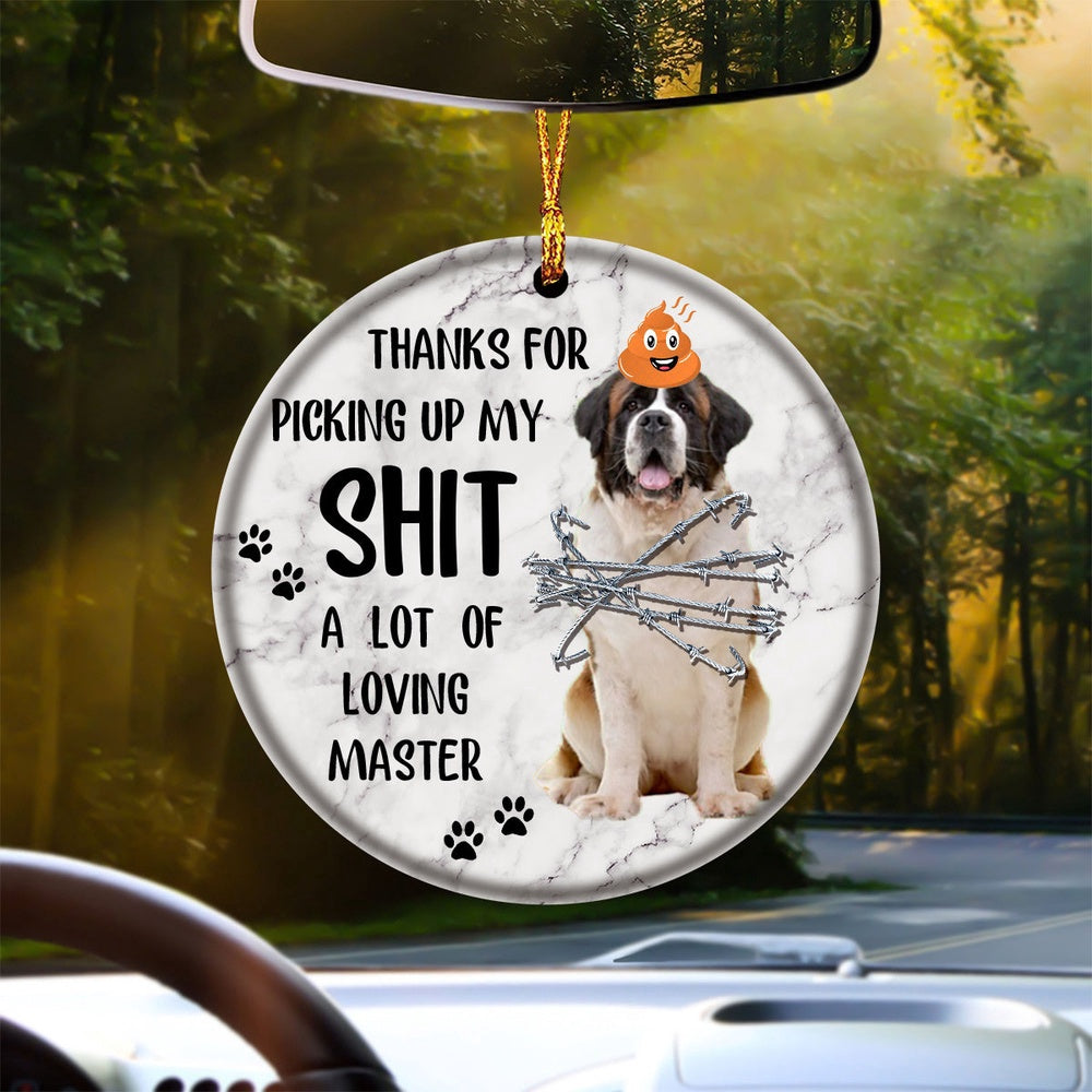 Dog Christmas Ornament, St Bernard A Lot Of Loving Master Ornament, Pet Christmas Ornaments