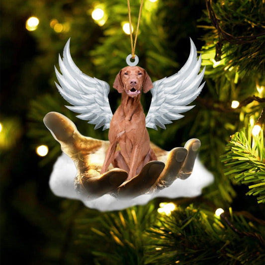 Dog Christmas Ornament, Vizsla On The Hands Of Jesus Ornament, Pet Christmas Ornaments