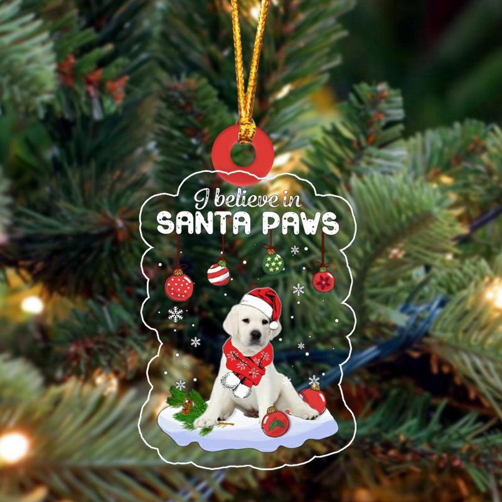 Dog Christmas Ornament, WHITE Labrador Christmas Ornament, Pet Christmas Ornaments