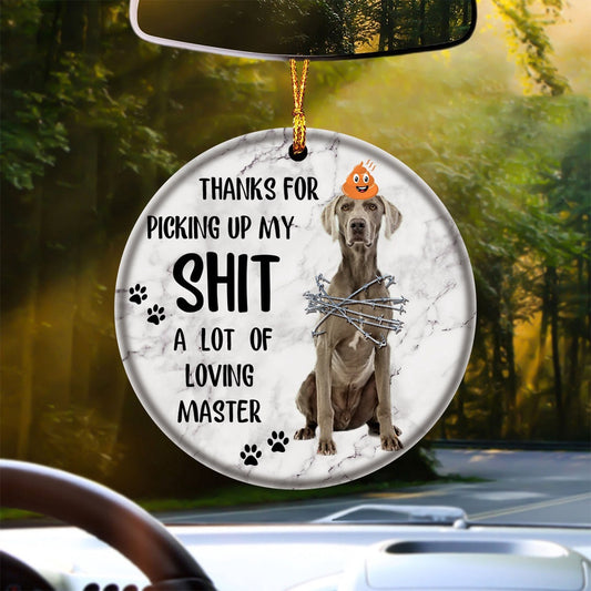 Dog Christmas Ornament, Weimaraner A Lot Of Loving Master Ornament, Pet Christmas Ornaments