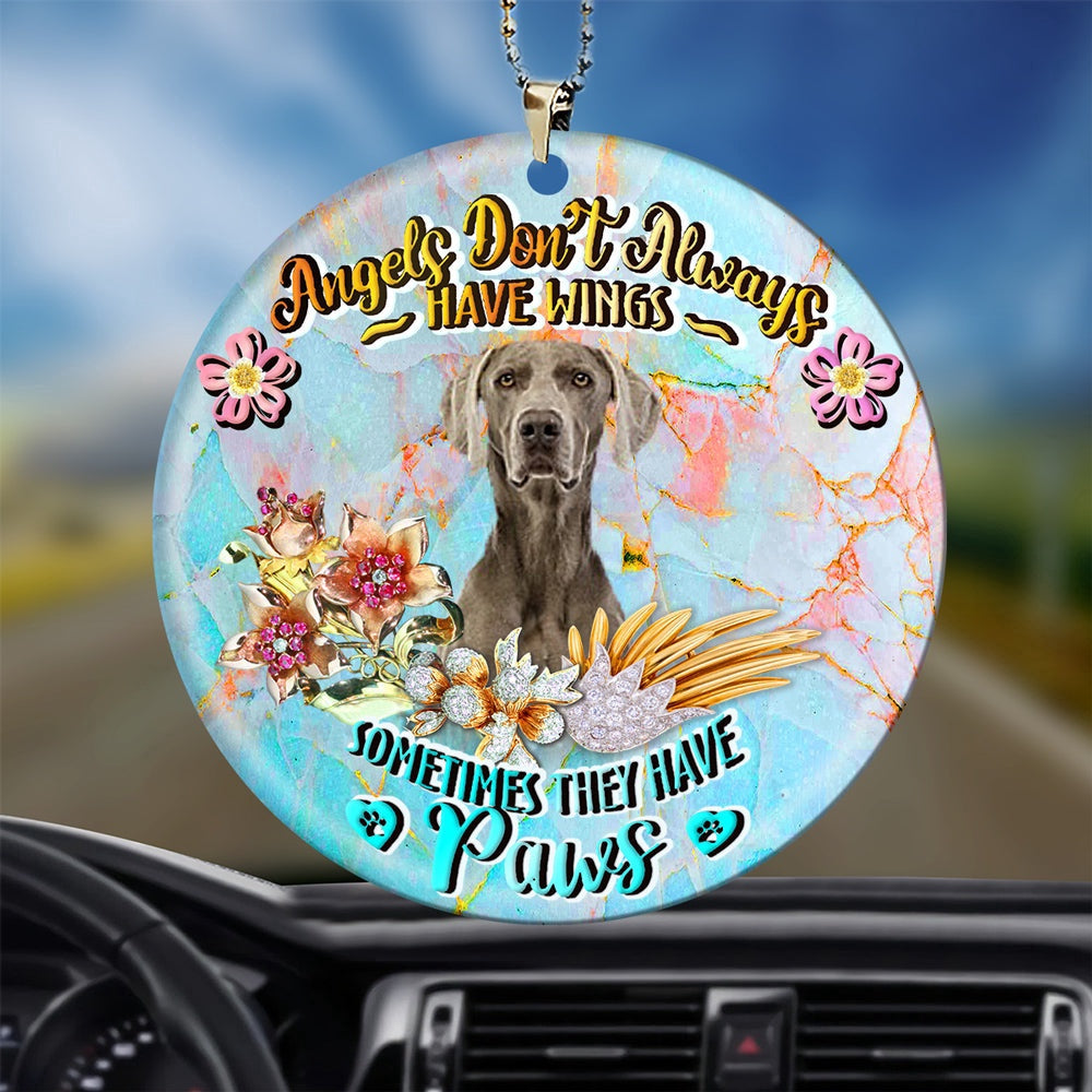 Dog Christmas Ornament, Weimaraner Sometimes They Have Paws Ornament, Pet Christmas Ornaments