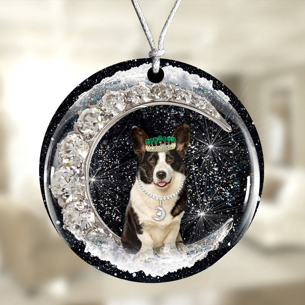 Dog Christmas Ornament, Welsh Corgi With Crown Diamond Ornament, Pet Christmas Ornaments