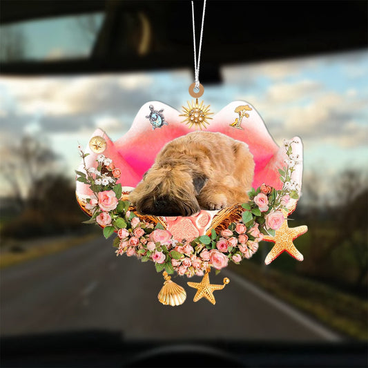 Dog Christmas Ornament, Wheaten Terrier Sleeping In The Seashell Ornament, Pet Christmas Ornaments