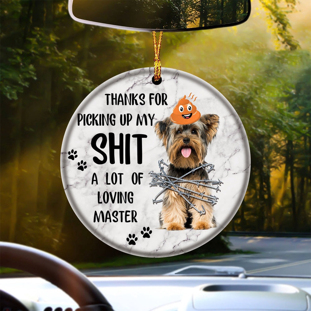 Dog Christmas Ornament, Yorkshire Terrier A Lot Of Loving Master Ornament, Pet Christmas Ornaments