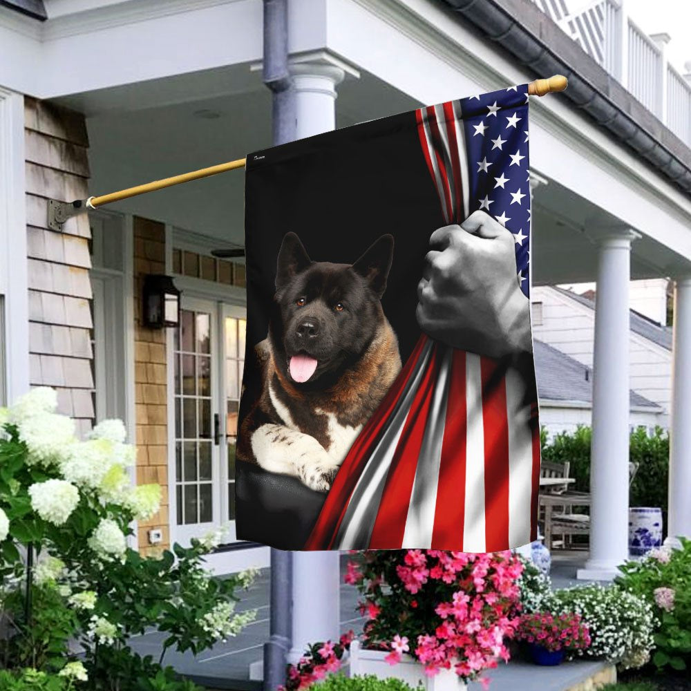 Dog Garden Flags, American Akita US Flag, Dog Flags For House, Dog Owner Gift
