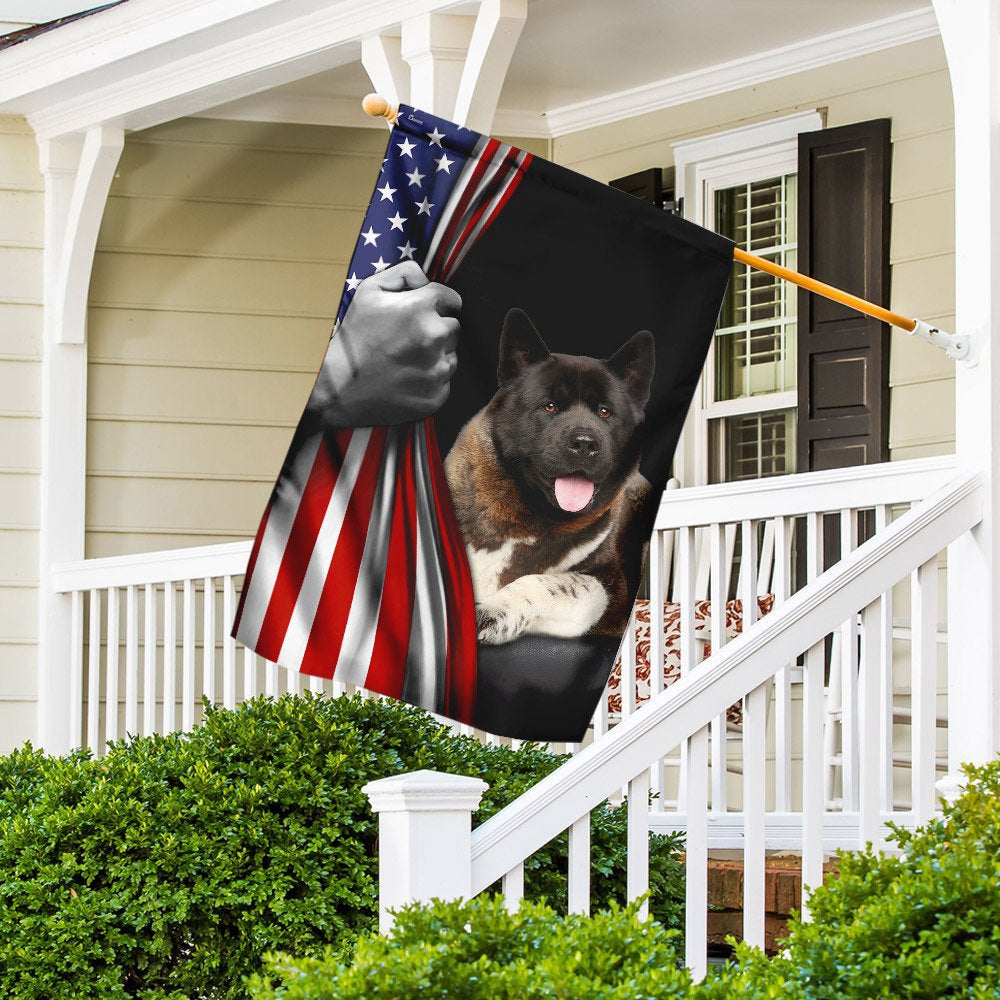 Dog Garden Flags, American Akita US Flag, Dog Flags For House, Dog Owner Gift